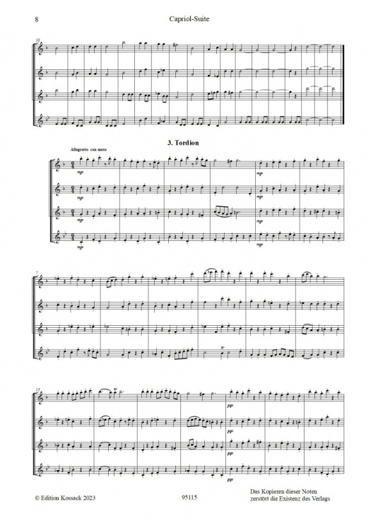 Warlock: Capriol Suite för flöjtkvartett 3 c-löjter och altflöjt