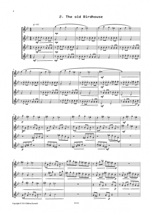 Bryden: Travel Diaries 5 easy pieces for flute quartet