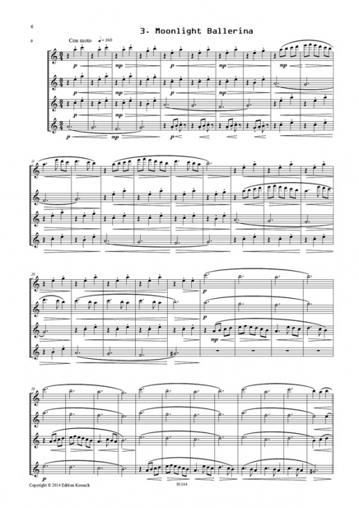 Bryden: Travel Diaries 5 easy pieces for flute quartet