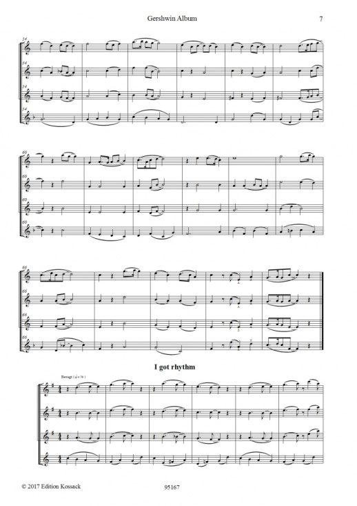 Gershwin: Album für 4 Flöten (3 c-flöjter och altflöjt)