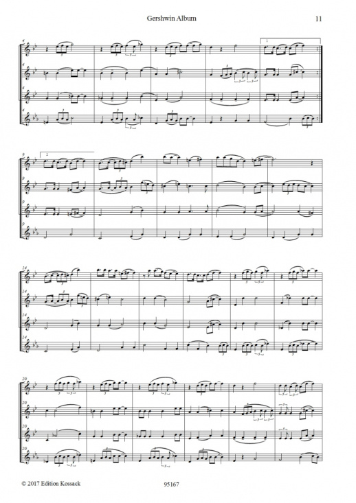 Gershwin: Album für 4 Flöten (3 c-flöjter och altflöjt)