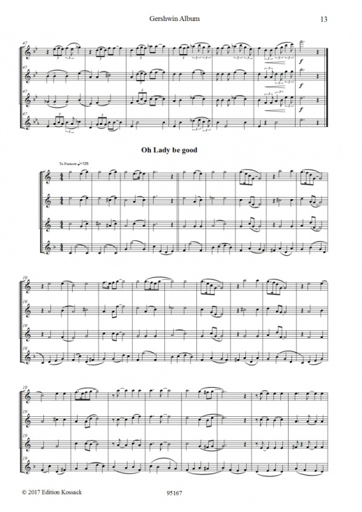 Gershwin: Album für 4 Flöten (3 c-flöjter och altflöjt)