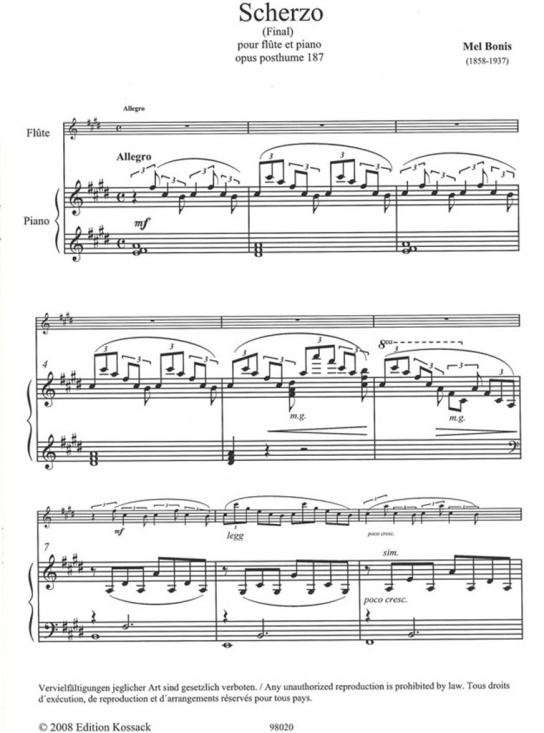 Bonis: Scherzo (Finale) Op. posthumt 187 Fl+pi
