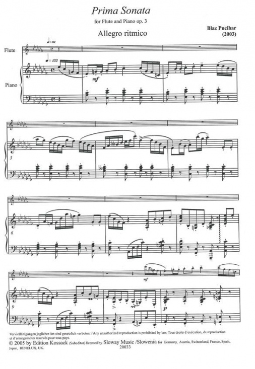 Pucihar: Prima Sonata For Flute And Piano