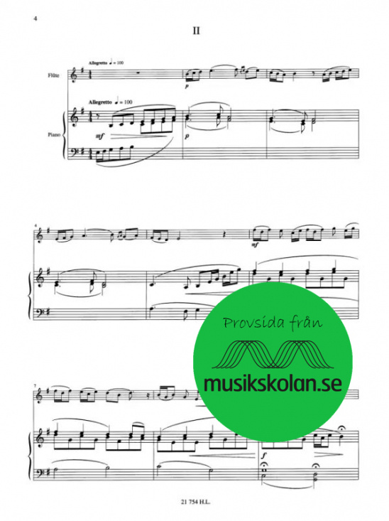 Mouquet: 5 pièces brèves opus 39 flöjt och piano