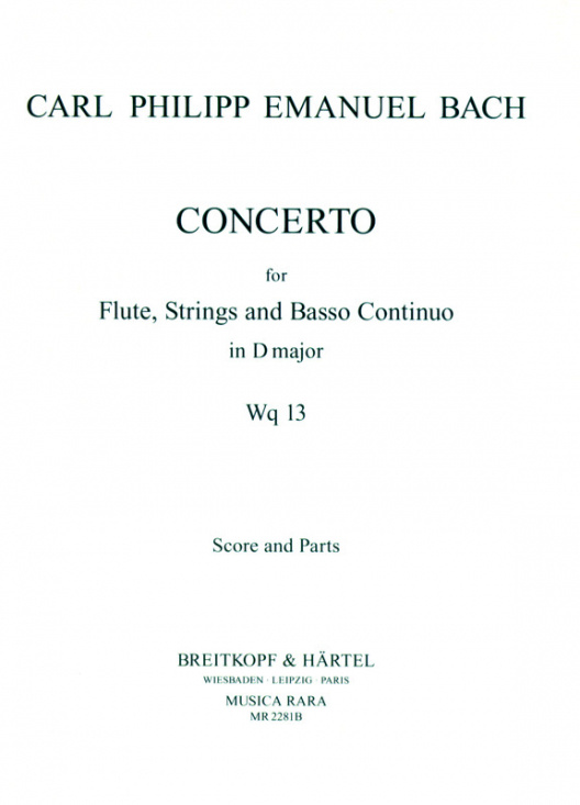 Bach CPE: Konsert D-dur Wq 13 partitur och stämmor