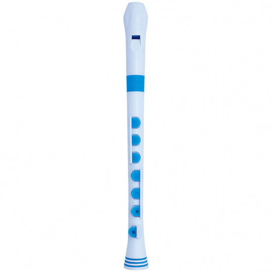 Blockflöjt sopran Nuvo Recorder+ vit-blå Barockgrepp