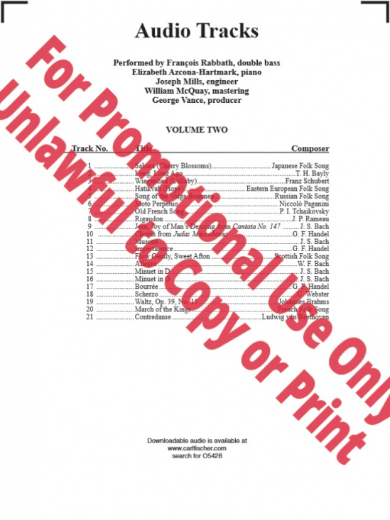  Progressive Repertoire for the Double Bass Volume 2