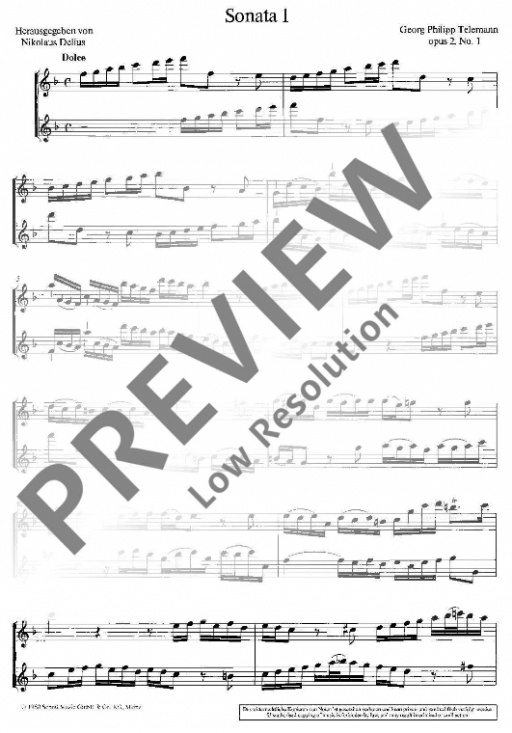 Telemann: 6 Sonaten op 2-1 och 2-2 för 2 altblockflöjter eller flöjter 