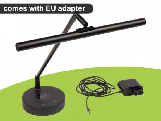 Boston pianolampa i T-form med LED och trådlös laddning