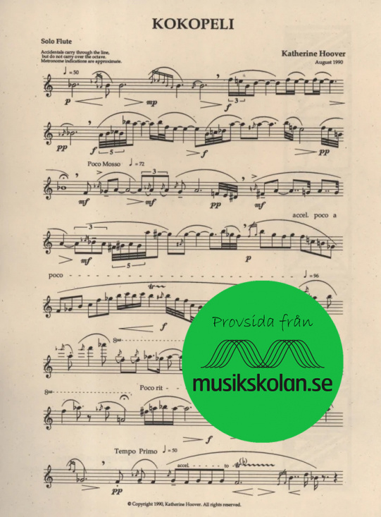 Hoover: Kokopeli op 43 för soloflöjt