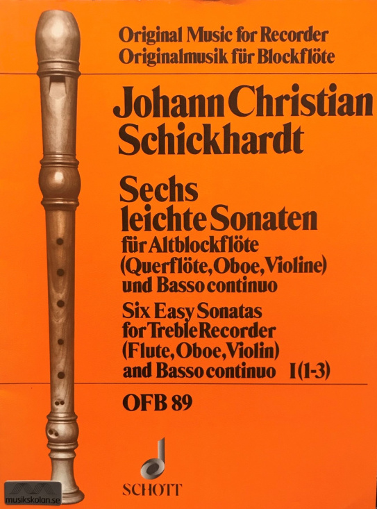 Schickhardt: 6 easy sonatas Vol. 1