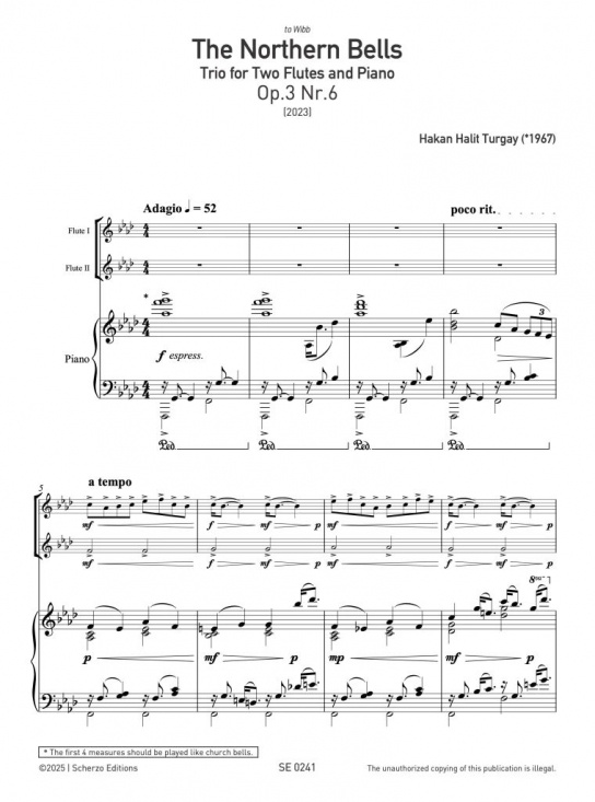  Halit Turgay: The Northern Bells Op 3 Nr 6 Trio för 2 fl+pi