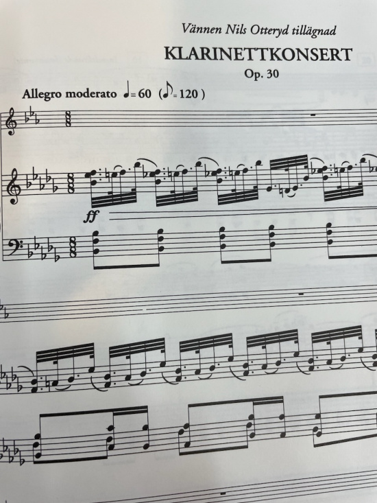 Fernström: Klarinettkonsert klarinett och piano