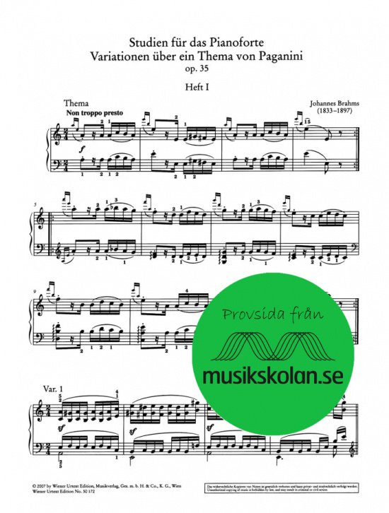 Brahms: Paganini-Variationen opus 35