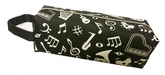 Pennfodral med musikmotiv