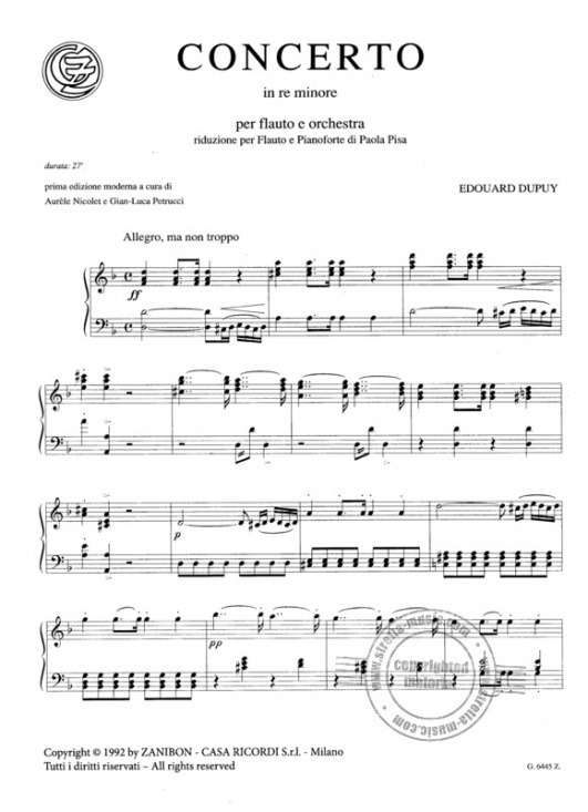 Dupuy: Concerto In Re Minore (d minor)