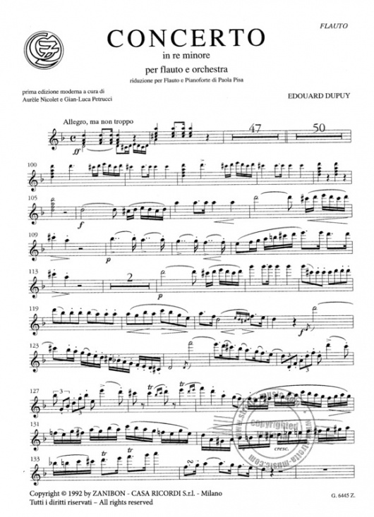 Dupuy: Concerto In Re Minore (d minor)