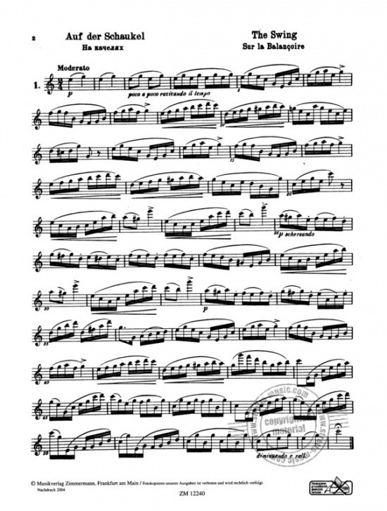 Köhler: 25 Romantische Etüden Für Flöte