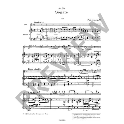 Paul Juon: Sonata op 78 flöjt och piano