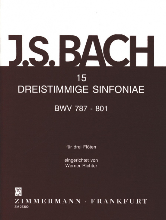 Bach: 15 dreistimmige Sinfoniae BWV 787-801 für drei Flöten