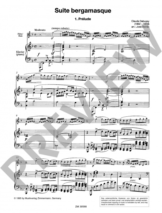 Debussy: Suite bergamasque Flöjt+piano