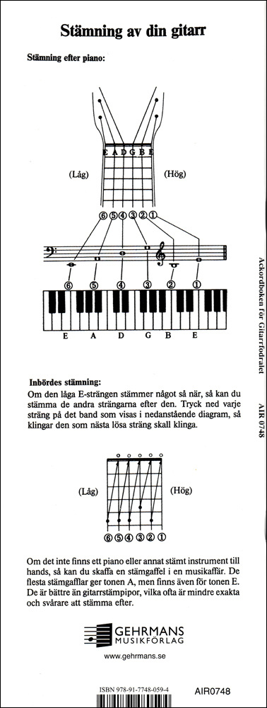 Ackordboken för gitarrfodralet