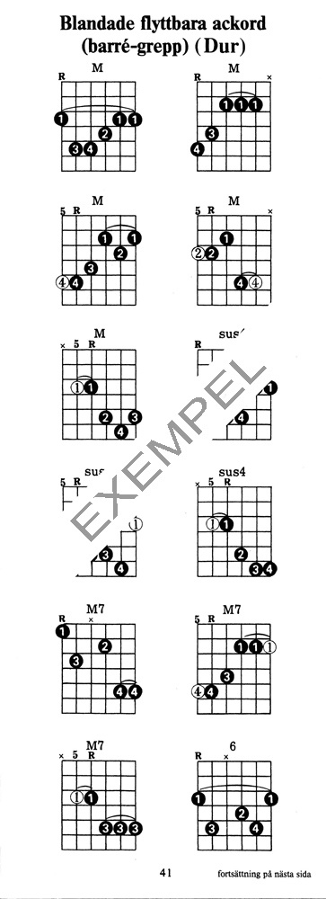 Ackordboken för gitarrfodralet