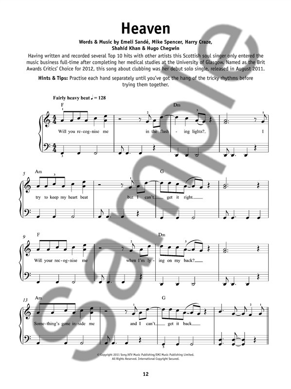 Really Easy Piano Big Chart Hits