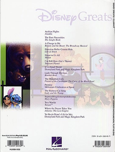 Disney greats - klarinett med ljudfiler