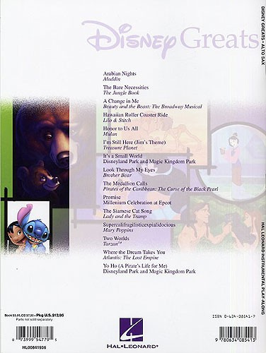 Disney greats - altsax med ljudfiler