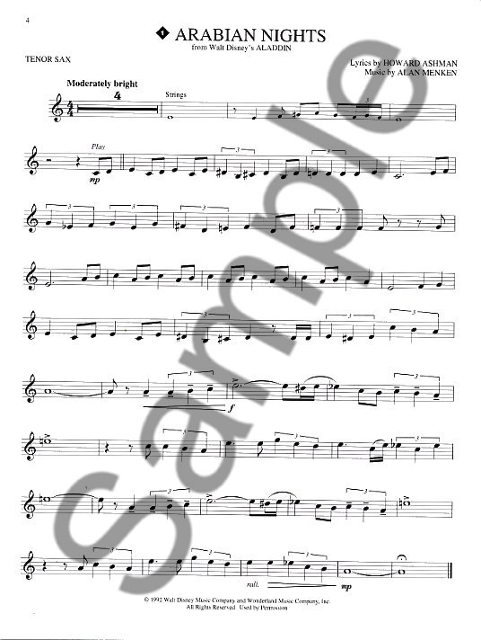 Disney greats - tenorsax med CD