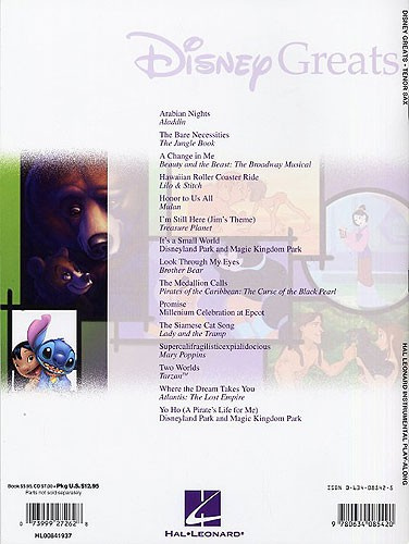 Disney greats - tenorsax med CD