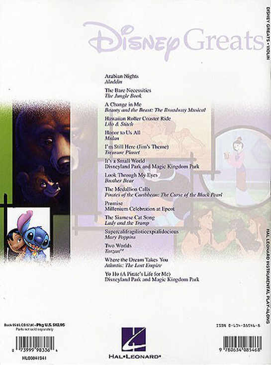 Disney greats - violin med ljudfiler