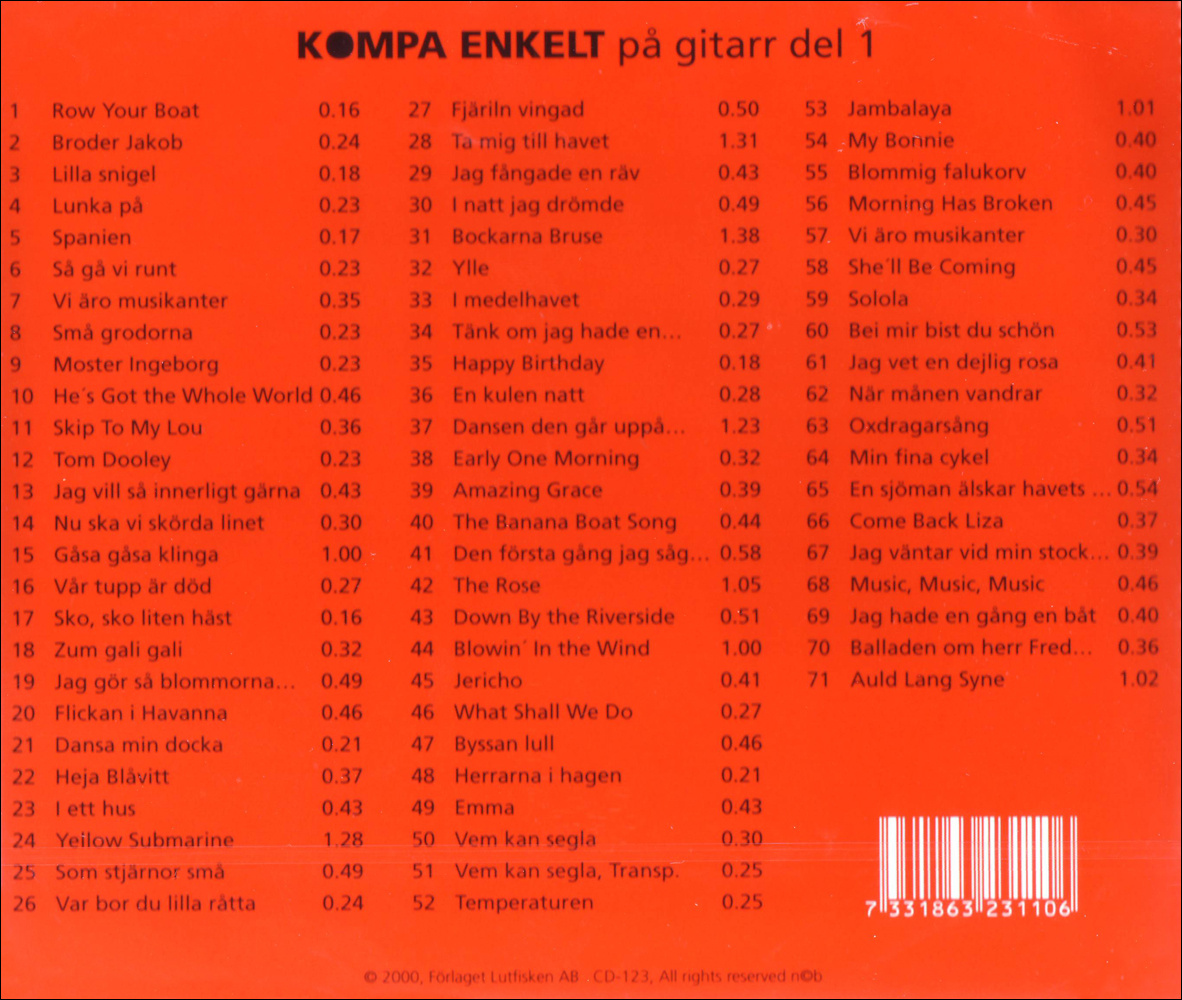 Kompa enkelt på gitarr 1 Cd-skiva