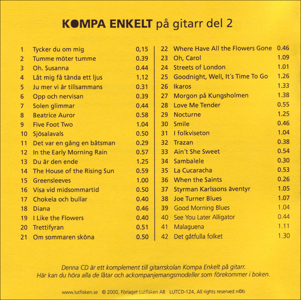 Kompa enkelt på gitarr 2 Cd-skiva