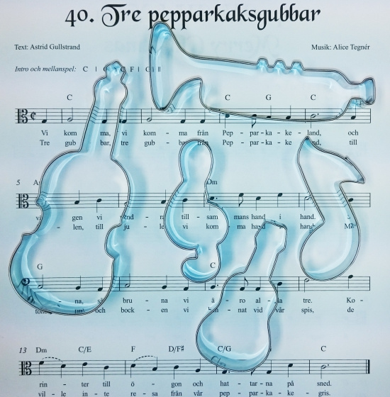 Pepparkaksform med musikmotiv