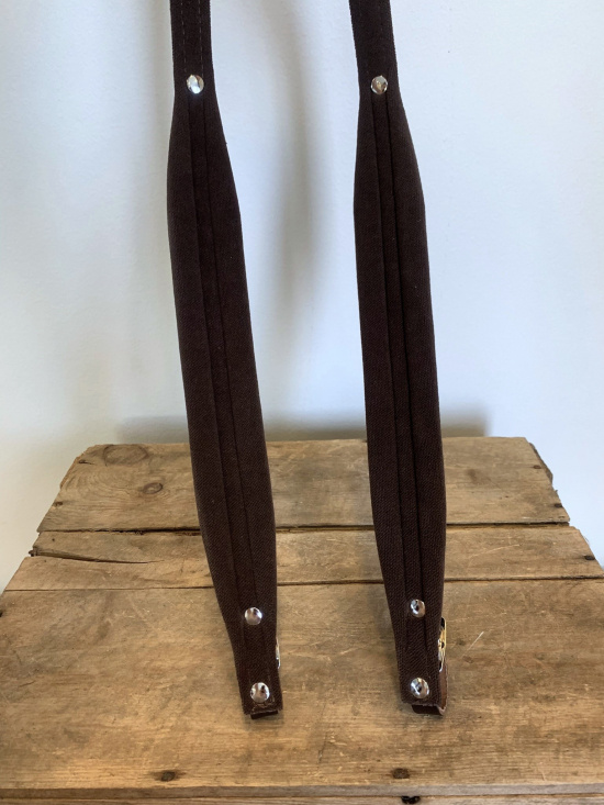 Dragspelsremmar 4,5 cm med ryggremmar Brun