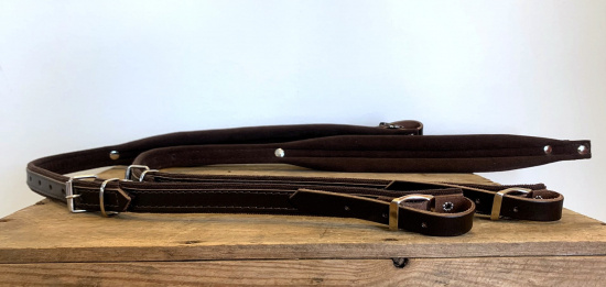 Dragspelsremmar 4,5 cm med ryggremmar Brun
