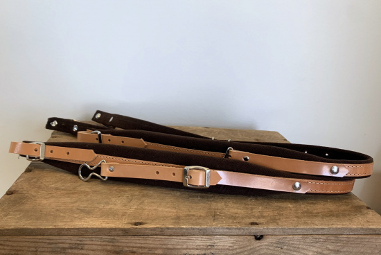 Dragspelsremmar 4,5 cm med ryggremmar Ljusbrun