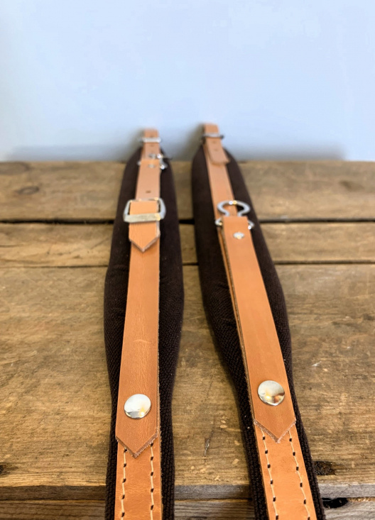Dragspelsremmar 4,5 cm med ryggremmar Ljusbrun
