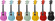 Ukulelepaket 5 st blandade färger Ukulelepaket 5 st blandade färger